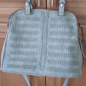 Unbranded Chic Blue Faux Suede Braided Boho Shoulder Crossbody Bag